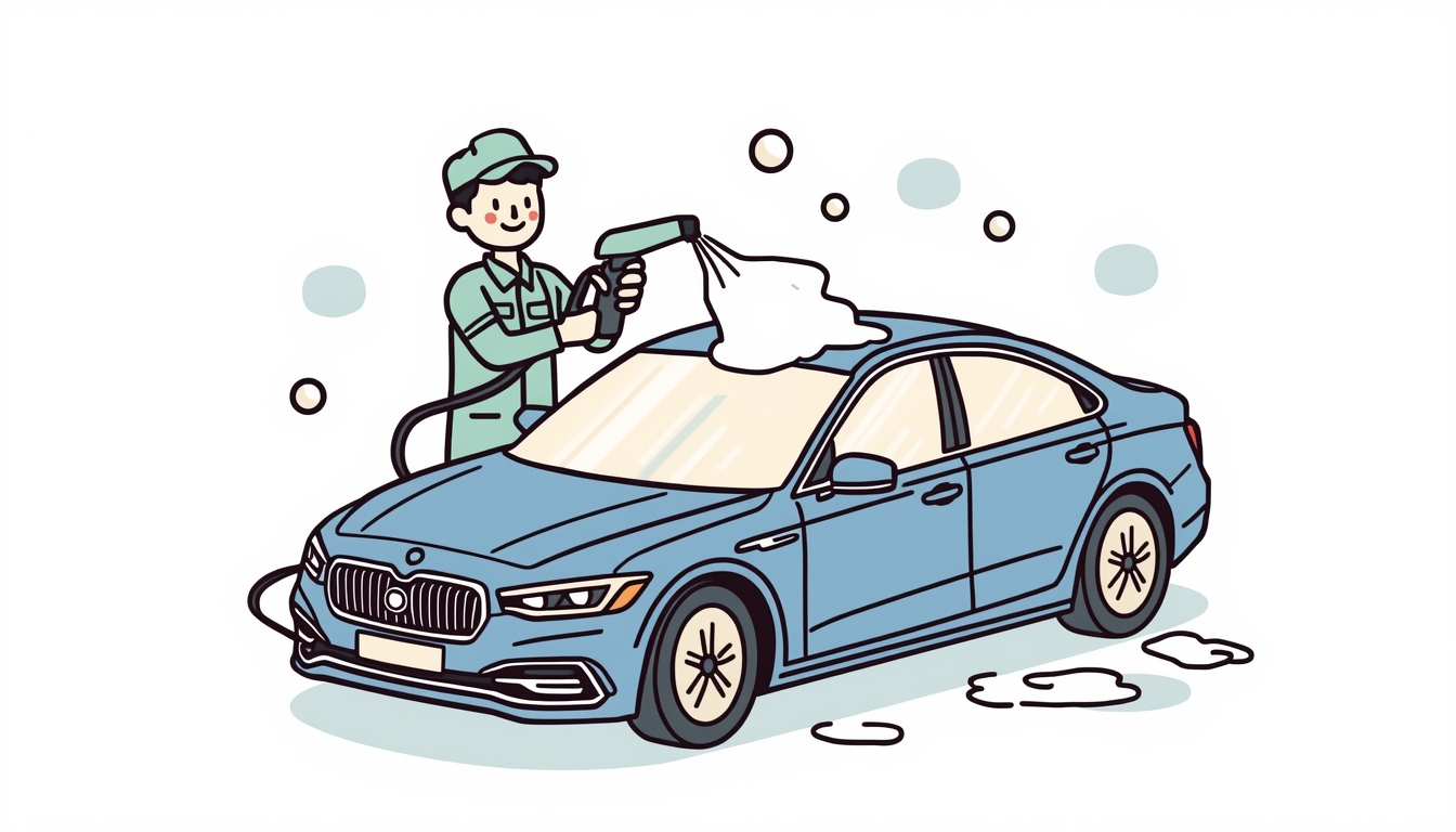 Professional car detailing service - shiny clean vehicle