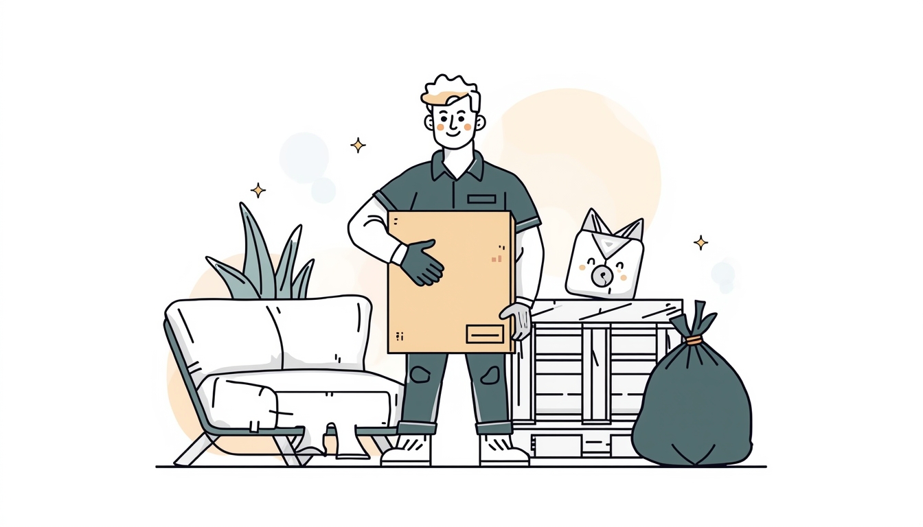 Professional junk removal service - before and after